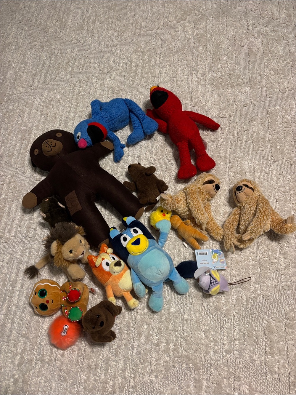 Plush Toy Assortment - Blue, Red, Brown, Tan Kids Plush Characters